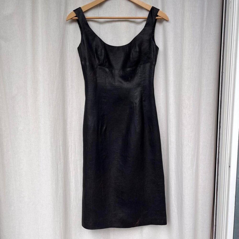 Dosa black silk mini dress
